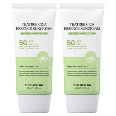 PURE MELLOW 茶樹積雪草精華防曬霜 SPF50+ PA++++, 2個, 50ml