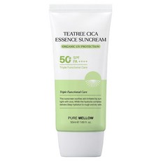 PURE MELLOW 茶樹積雪草精華防曬霜 SPF50+ PA++++, 1個, 50ml