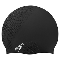 speedo BUBBLE ACTIVE+ 成人矽膠泳帽 SD8139540001, 黑色, 1個