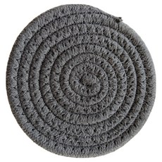 휴딕 견고한 꼬임 코튼 로프 컵 매트, 다크그레이, 1개