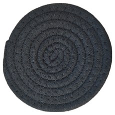 휴딕 견고한 꼬임 코튼 로프 컵 매트, 블랙, 1개