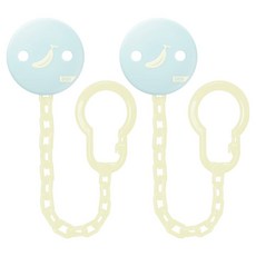 DOS UV 열탕 소독 가능 쪽쪽이 클립 홀더, 블루바나나, 2개