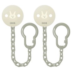 DOS UV 열탕 소독 가능 쪽쪽이 클립 홀더, 올리브버니, 2개