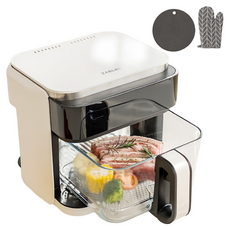 자일렉 대용량 글라스 에어프라이어 5.5L, 화이트, ZL-264DA