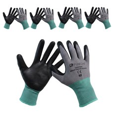 Pureat 舒適智慧觸控安全工作手套 雙手穿戴組 M, 灰色