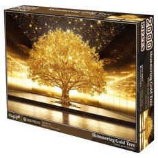 퍼즐피플 반짝이는 금나무 인테리어 직소퍼즐, 1개, 혼합색상, 2000피스