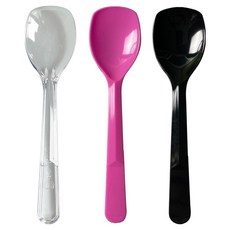 생활을그리다 디저트 미니 스푼 9cm 3색 혼합 투명 핑크 블랙 벌크포장, 1개, 150개입
