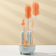 릴리픽 주방 브러쉬 젖병 식기 건조대 세트 FREE, 블루, 젖병거치스틱3p + 실리콘젖병솔 3p + 스텐빨대세척솔 + 젖병 걸치 홀더