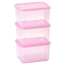 땡스소윤 냉동실 전용 밀폐용기 핑크 8호 600ml, 3개