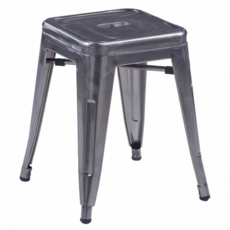 E-home Una尤娜工業風可堆疊金屬吧檯椅 NKC003C-met 高45cm, 鐵元色, 1個