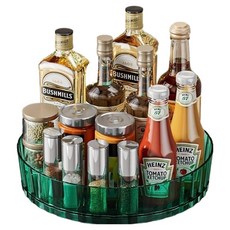딜리 회전 주방 양념통 수납 트레이, 그린, 1개