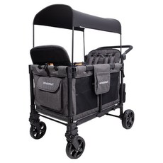 원더폴드 W4 엘리트 프로 유아 4인용 스트롤 웨건, 차콜 그레이