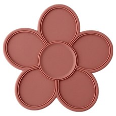 르도아 캔디 컬러 플라워 티 코스터, 레드, 1개