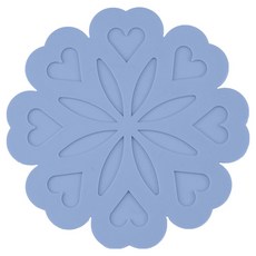 도레오 러블리 하트 플라워 티 매트, 라이트블루, 1개