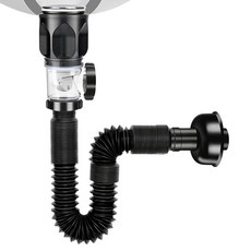 Howfits 升級版防臭下水道排水管洗手檯零件 黑色