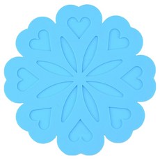 도레오 러블리 하트 플라워 티 매트, 스카이블루, 1개