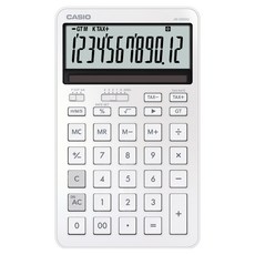 카시오 프리미엄 스타일리시 예쁜 사무용 계산기 JW-200DQ, 1개, 실키 화이트