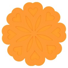 도레오 러블리 하트 플라워 티 매트, 오렌지, 1개