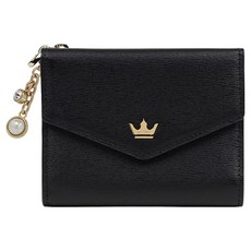 J.ESTINA 女用 JINNY 雙層頂部拉鍊短夾 JSTESC0BF200BK010