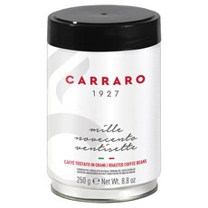 CARRARO 義大利 1927專業義式罐裝咖啡豆 中焙 100%阿拉比卡, 250g, 1個, 全豆咖啡（未研磨）
