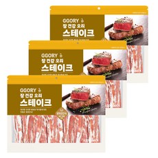 꼬리치는강아지 강아지 스테이크 건조간식, 400g, 3개, 오리슬라이스