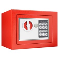 엑스터 가정용 미니 디지털 비밀번호 소형 개인금고 170 x 230 x 170 mm, 17E 레드