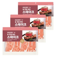 꼬리치는강아지 강아지 스테이크 건조간식, 400g, 3개, 치킨바