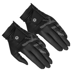 SIK 남성용 합피 코어엑스 극세사 골프장갑 왼손용, 블랙, 2개