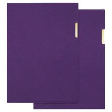 비팬시 프리미엄 PU가죽 L홀더 화일 A4, 퍼플, 2개