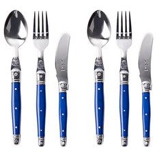 장듀보 라귀올 디너스푼 + 포크 + 버터나이프 세트, 블루, 2세트, 스푼 + 포크 + 버터나이프