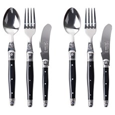 장듀보 라귀올 디너스푼 + 포크 + 버터나이프 세트, 블랙, 2세트, 스푼 + 포크 + 버터나이프