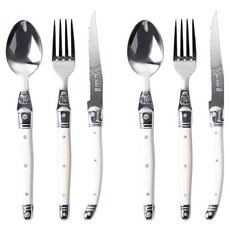 장듀보 라귀올 디너 스푼 + 포크 + 나이프 세트, 화이트, 2세트