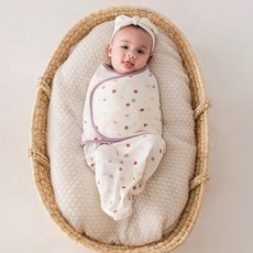 Starbean 新生兒用純棉大魔鬼氈圖案包巾 S