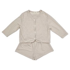 BEBENINE 日常開襟衫 + 無袖背心 + 長褲套裝