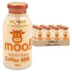 台農乳品 咖啡保久乳, 24個裝, 200ml
