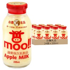 台農乳品 蘋果保久乳, 24個裝, 200ml