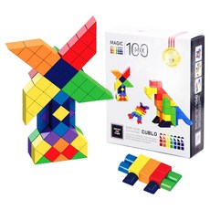 매직큐브 자석블럭 믹스 세트 100p, 7색상(랜덤발송), 1세트
