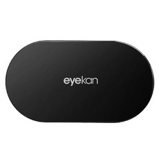 eyekan 심플 라운드 휴대용 거울 렌즈케이스, 블랙, 1개