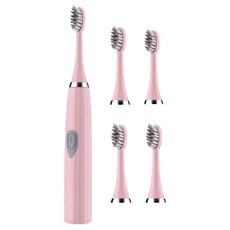 안이네 스마트 배터리전용 전동칫솔 + 칫솔모 4p 세트, 핑크, 1세트