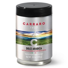 CARRARO 義大利 DOLCI 罐裝研磨咖啡粉 100%阿拉比卡 酸度低 雨林認證, 250g, 1個, 滴濾式咖啡機（中研磨）