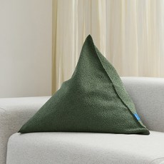 폴리몰리 부클레 삼각 등받이 빈백 쿠션 301B, 모스 그린