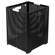 파라다이소 모던 라탄 패턴 폴딩 런드리 바스켓, 블랙