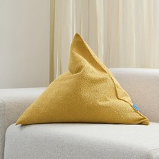 Pollimolli 毛圈三角靠背懶骨頭坐墊 301B, 芥末黃