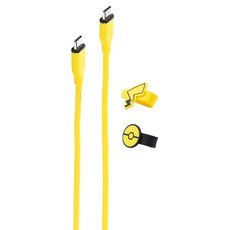 ANKER 皮卡丘 Type-C-Type-C 240W 充電線 附精靈球 + 皮卡丘尾巴造型束線帶 A8553, 黃色, 1個, 1.8m