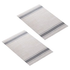 아메리칸로드 모던 줄무늬 서양식 테이블매트 HR2739, 세로그레이, 2개, 45 x 30 cm