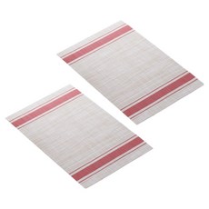 아메리칸로드 모던 줄무늬 서양식 테이블매트 HR2739, 세로레드, 2개, 45 x 30 cm