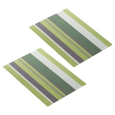 아메리칸로드 모던 줄무늬 서양식 테이블매트 HR2739, 스트라이프그린, 2개, 45 x 30 cm