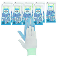 오런 고탄력도트 장갑 M, 흰색, 10개