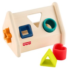 fisher-price 費雪 木製形狀分類積木盒, 混和顏色, 1個