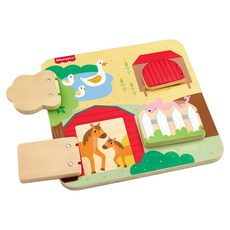 fisher-price 費雪 木製農場動物板, 混和顏色, 1個